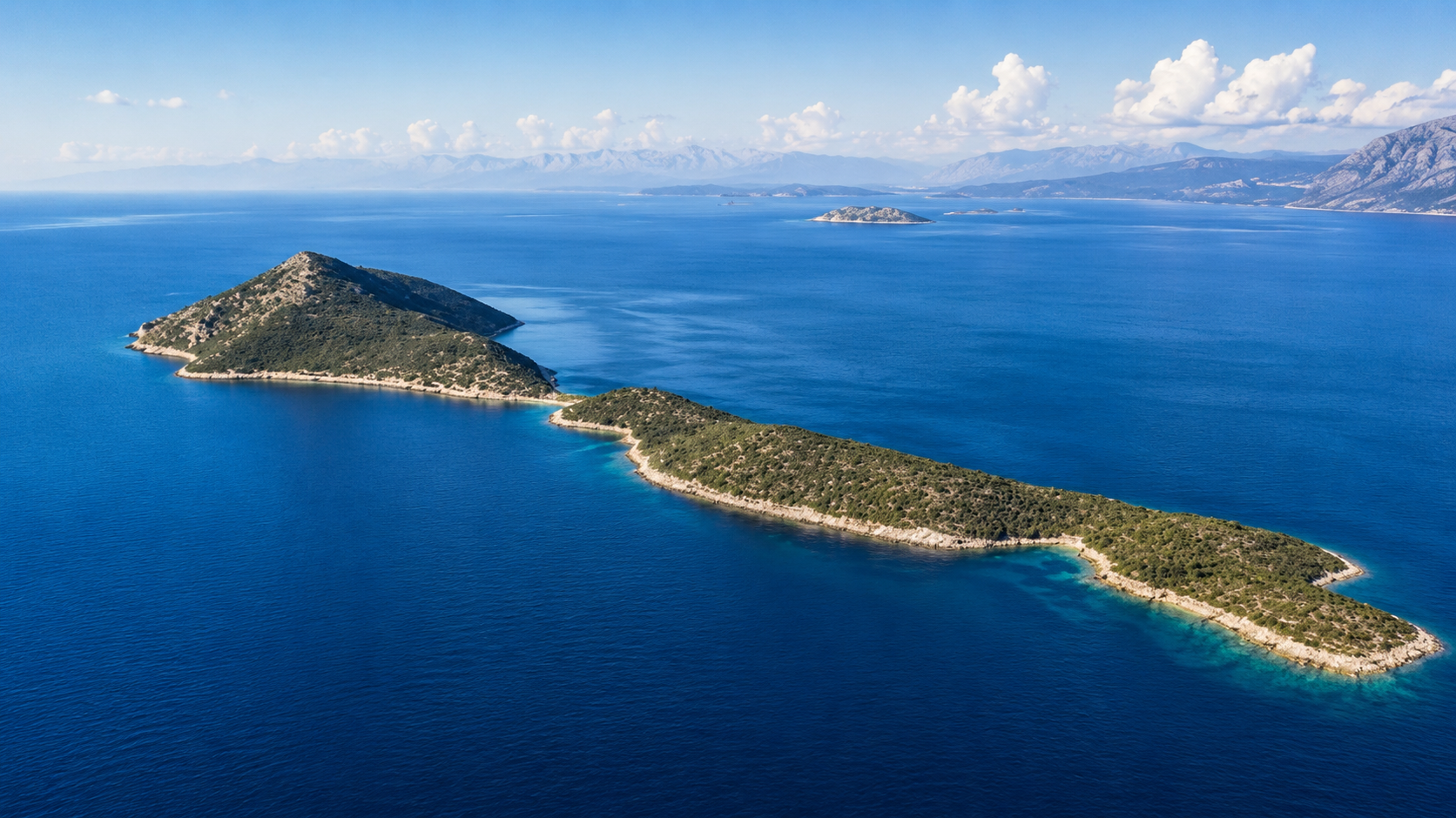 Makri Island from afar, Ionian Sea